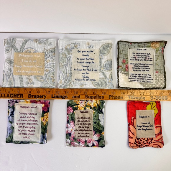 6 Handcrafted Prayer Quilts‎ Unique lot - Picture 1 of 5